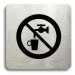 Accept Piktogram "zákaz pití vody" (80 × 80 mm) (stříbrná tabulka - černý tisk bez rámečku)