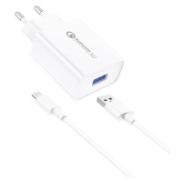 Foneng Nástěnná nabíječka Foneng EU13 + kabel USB na Micro USB, 3A (bílá)