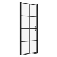 SHUMEE Sprchové dveře tvrzené sklo 81 × 195 cm černé