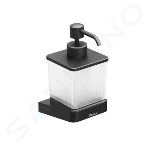 RAVAK 10° Dávkovač na tekuté mýdlo s držákem, černá/sklo X07P559