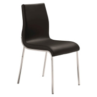 Estila Moderní kožená jídelní židle Urbano z eko-kůže černá 87cm