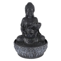 Fontána pokojová s LED osvětlením 29 cm Budha černá