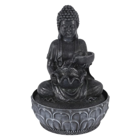 Fontána pokojová s LED osvětlením 29 cm Budha černá