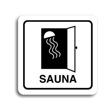 Accept Piktogram "sauna II" (80 × 80 mm) (bílá tabulka - černý tisk)