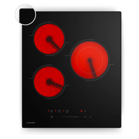 Klarstein Velaire sklokeramická varná deska, elegantní, minimalistická, kompaktní, 3 varné zóny,