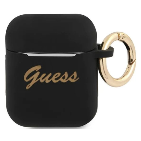 Guess GUA2SSSK AirPods cover black Silicone Vintage Script (GUA2SSSK)