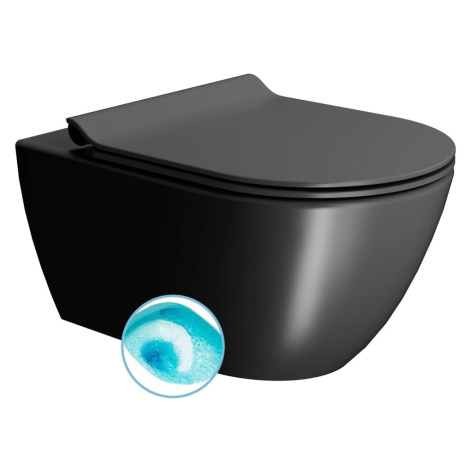 PURA WC závěsné, splachování SWIRLFLUSH, 55x36 cm, černá dual-mat 881526 GSI