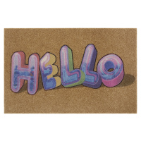 Mujkoberec Original Protiskluzová rohožka Hello 104662 Brown/Multicolor - 45x75 cm