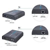 PREMIUMCORD HDMI KVM extender s USB na 120m přes jeden kabel Cat5/6, bez zpoždění