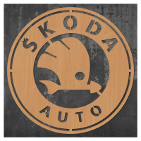 Dřevěný obraz - Znak loga Škoda