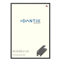 DANTIK rámeček 42 × 59,4, ALU profil 6220 Černý matný plexi čiré