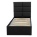 Čalouněná postel TORES II bez matrace rozměr 90x200 cm - Eko-kůže Černá eko-kůže