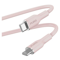 PURO Soft Lightning/USB-C kabel, 1,5 m růžový