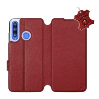 Flip pouzdro na mobil Honor 20 Lite - Tmavě červené - kožené - Dark Red Leather