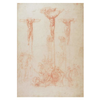 Obrazová reprodukce Study of Three Crosses, Michelangelo Buonarroti, 30 × 40 cm