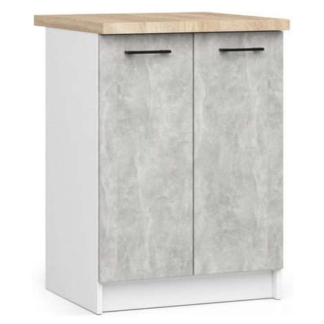 Kuchyňská skříňka OLIVIA S60 2D - bílá/beton Akord