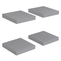 Shumee plovoucí nástěnné 4 ks šedé 23×23,5×3,8 cm MDF, 323846