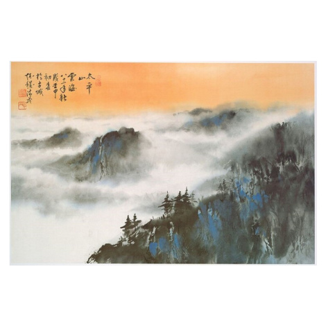 Plakát, Obraz - Chinese Mountain Scene - Hseuh Ching Mao, 91.5x61 cm
