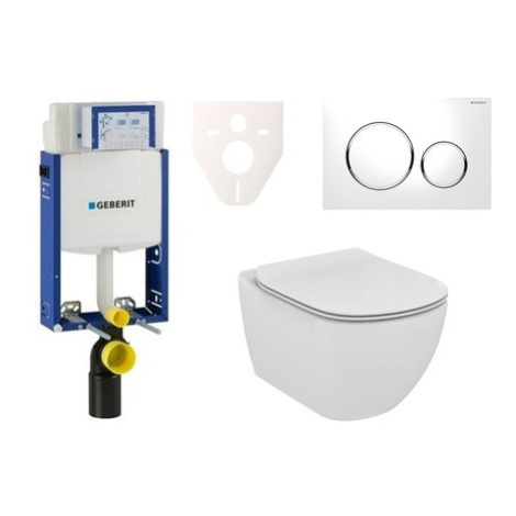 Cenově zvýhodněný závěsný WC set Geberit k zazdění + WC Ideal Standard Tesi 110.302.00.5NE4