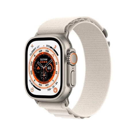 Apple Watch Ultra 49mm titanové pouzdro s hvězdně bílým alpským tahem - Large