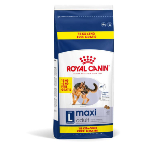 Royal Canin Size, 8 + 1 kg zdarma / 15 + 3 kg zdarma - Maxi Adult drůbeží, vepřové, hověží, 15 k