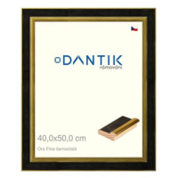 DANTIK rámeček 40 × 50, Oro Fino černozlatý plexi čiré