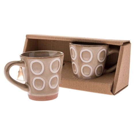 Světle hnědé keramické hrnky v sadě 2 ks na espresso 100 ml Rings – Dakls
