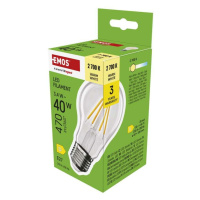 EMOS LED žárovka Filament A60 / E27 / 3,4 W (40 W) / 470 lm / teplá bílá ZF5D22