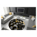 Dywany Łuszczów Kusový koberec Gloss 400B 86 3D geometric black/gold kruh - 120x120 (průměr) kru