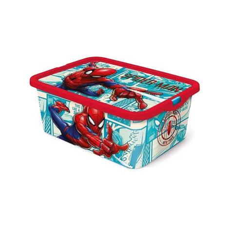 MARVEL Plastový úložný box na hračky s víkem Spiderman