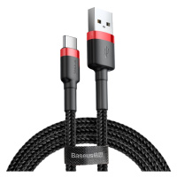 Baseus Cafule extra odolný nylonem opletený kabel USB / USB-C QC3.0 3A 1m black-red