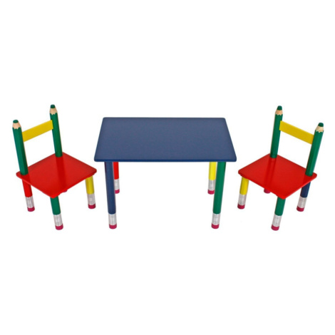 Dětský set ADMES stůl + 2 židle, barevný mix Idea
