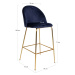 Norddan Designová barová židle Kristopher, modrá / mosaz