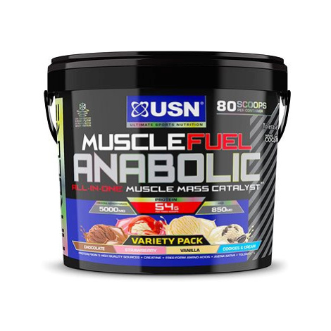 USN Muscle Fuel Anabolic Variety pack (Čokoláda, Jahoda, Vanilka a Cookies & Cream) 4kg