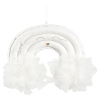 Cotton & Sweets Závěsná dekorace duha bílá 35x27x12cm
