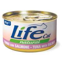 LifeCat Natural Adult mokré krmivo pro kočky 12 x 85 g - Tuňák s lososem