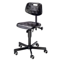 meychair Pracovní otočná židle se sedákem z PU lehčené hmoty, bez nožní opěrky, s kolečky brzděn