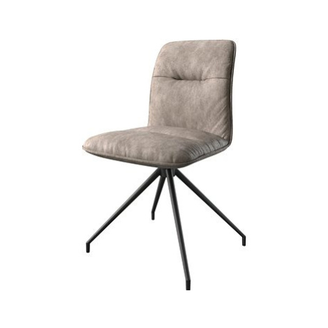 DELIFE Otočná židle Vinjo-Flex taupe vintage křížová podnož zaoblená otočná černá