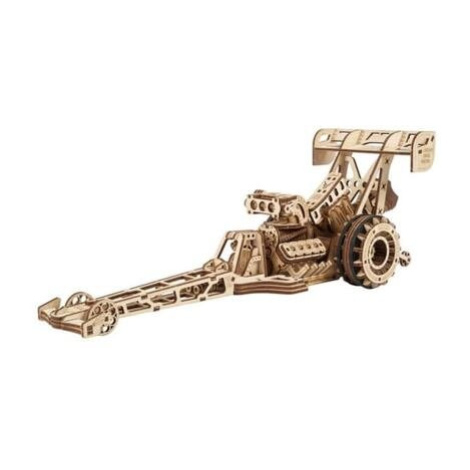 Ugears 3D dřevěné mechanické puzzle Závodní auto (dragster)