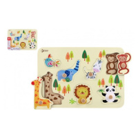 Vkládačka/Puzzle deskové obrysové zoo dřevo 30x21cm ve fólii 18m+