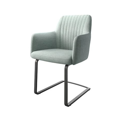 DELIFE Jídelní židle Greg-Flex mentolová plochá tkanina konzolová podnož plochá černá