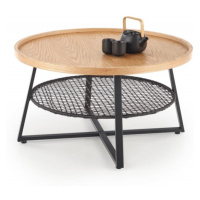 Konferenční stolek FLORENCE –⁠ kov/dřevo, černá/dub