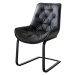 DELIFE Jídelní židle Taimi-Flex černá pravá kůže konzolová podnož plochá černá