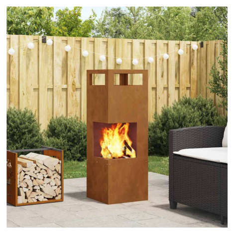 vidaXL Ohniště Hnědá 35 x 35 x 100 cm Ocel