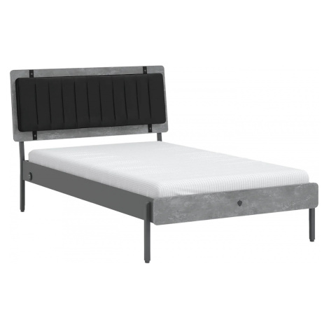 Studentská postel 120x200cm pluto - šedá/černá
