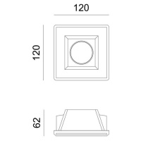 ACA Lighting Gypsum zapuštěné bodové sádrové svítidlo G90011C