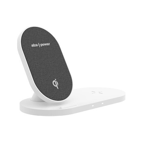 AlzaPower WC200 Wireless Dual Fast Charger bílá