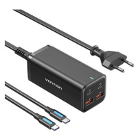 Vention 4-Port USB (C + C + A + A) GaN Charger (100W/100W/18W/18W) EU-Plug Black