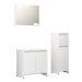 Shumee 3dílný set koupelnového nábytku bílý, vysoký lesk, dřevotříska