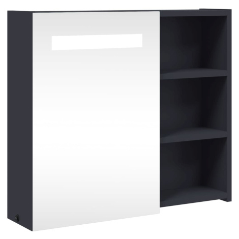 vidaXL Koupelnová zrcadlová skříňka s LED osvětlením šedá 60x13x52 cm